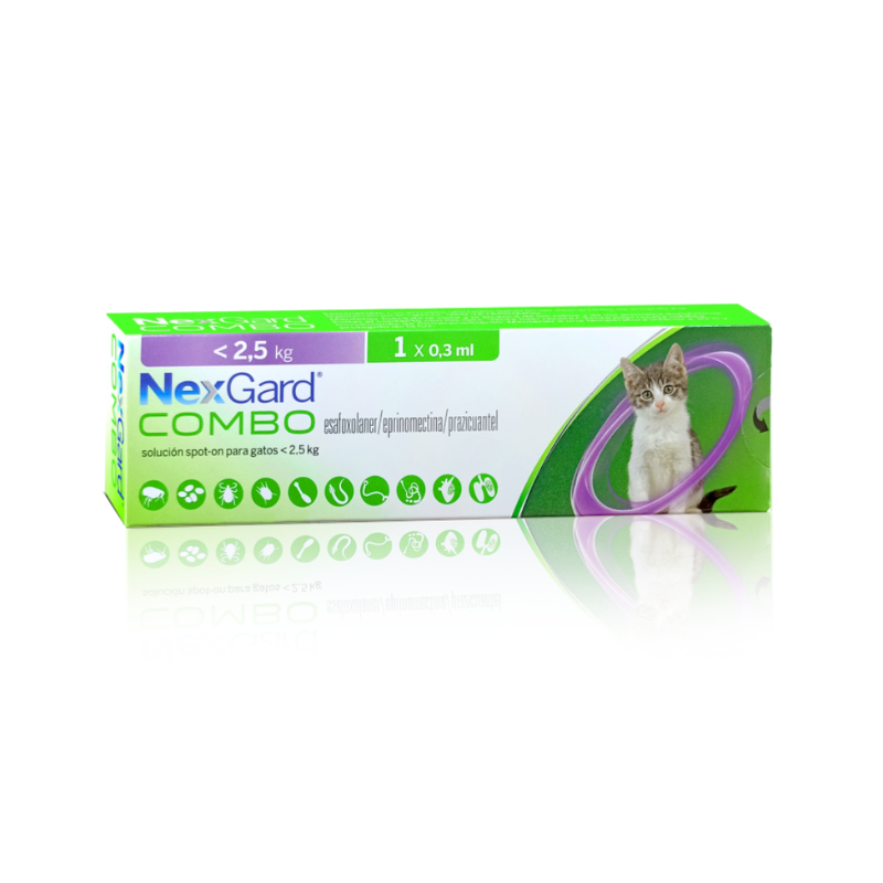 NexGard Combo – Antiparasitario de Triple Acción para Gatos