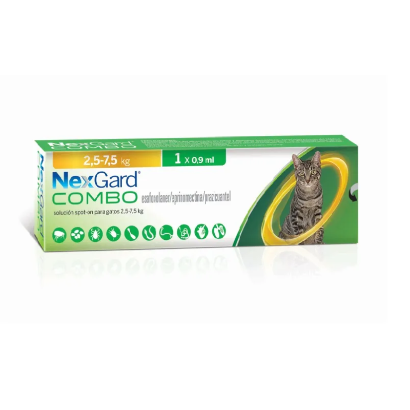 NexGard Combo – Antiparasitario de Triple Acción para Gatos